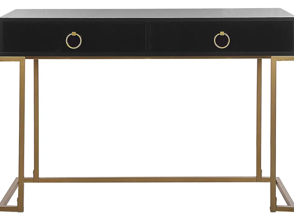 Konsolentisch Schwarz / Gold 2 Schubladen Westport