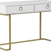 Konsolentisch Weis / Gold 2 Schubladen Westport