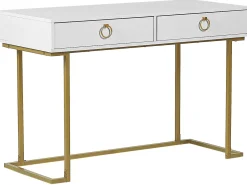 Konsolentisch Weis / Gold 2 Schubladen Westport