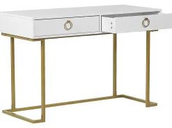 Konsolentisch Weis / Gold 2 Schubladen Westport