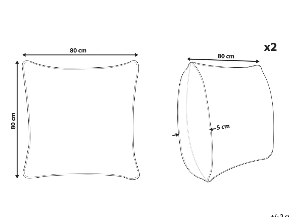 Kopfkissen 2Er Set Polyester Niedrig 80 X 80 Cm Mana