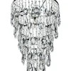 Kronleuchter Metall / Acrylglas Silber Kristall-Optik 1-Flammig Entwash