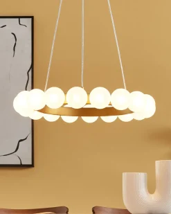 Kronleuchter Metall Gold / Weis 18-Flammig Georges
