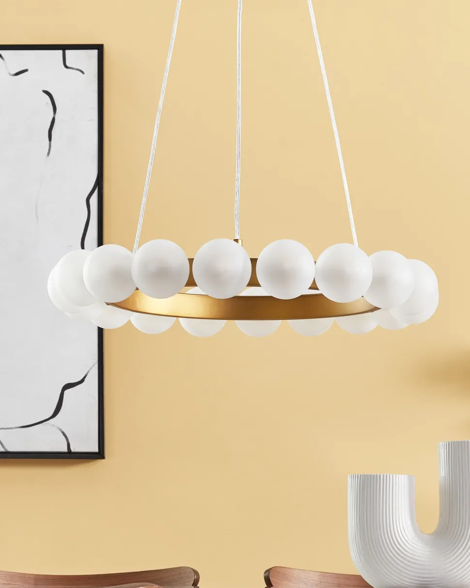 Kronleuchter Metall Gold / Weis 18-Flammig Georges