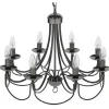 Kronleuchter Metall Schwarz 8-Flammig Teesta