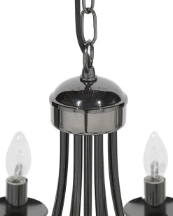 Kronleuchter Metall Schwarz 8-Flammig Teesta