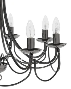 Kronleuchter Metall Schwarz 8-Flammig Teesta