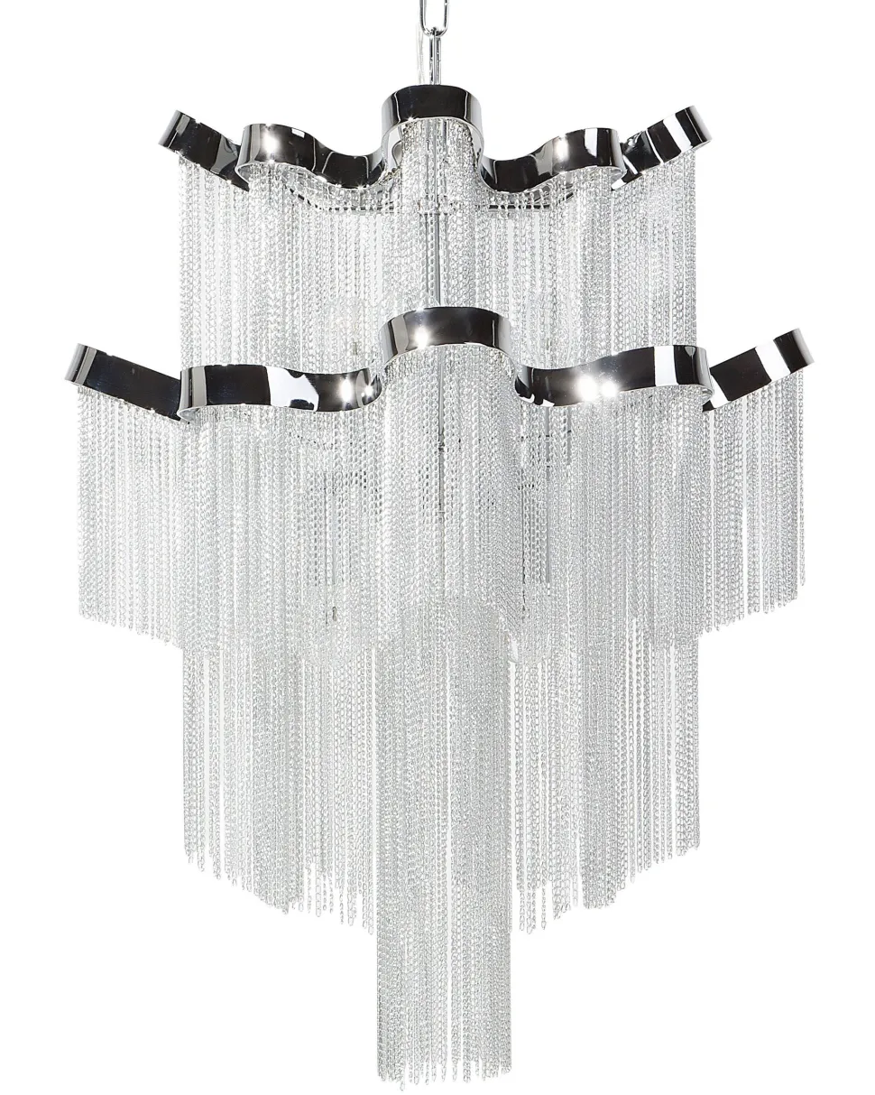 Kronleuchter Metall Silber 6-Flammig Mucone