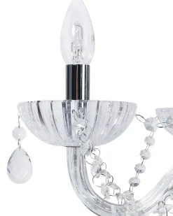 Kronleuchter Metall Transparent / Silber Kristall-Optik 5-Flammig Locone