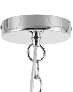 Kronleuchter Mit Schirm Metall Weis Kristall-Optik 3-Flammig Trommelform Evans