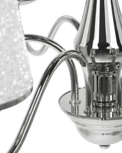 Kronleuchter Mit Schirmen Metall Silber 6-Flammig Kegelform Bradano