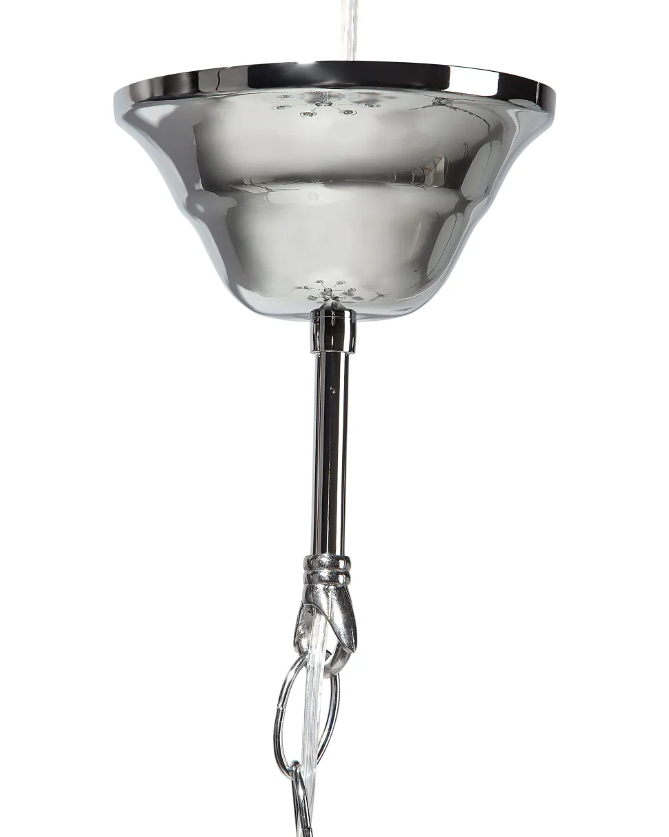 Kronleuchter Mit Schirmen Metall Silber 6-Flammig Kegelform Bradano