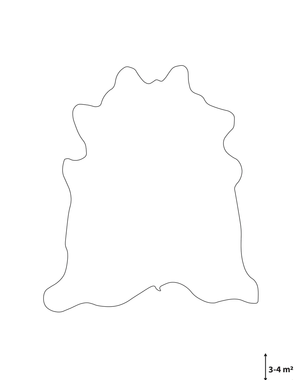 Kuhfell Weis / Braun 3-4 M² Nasqu