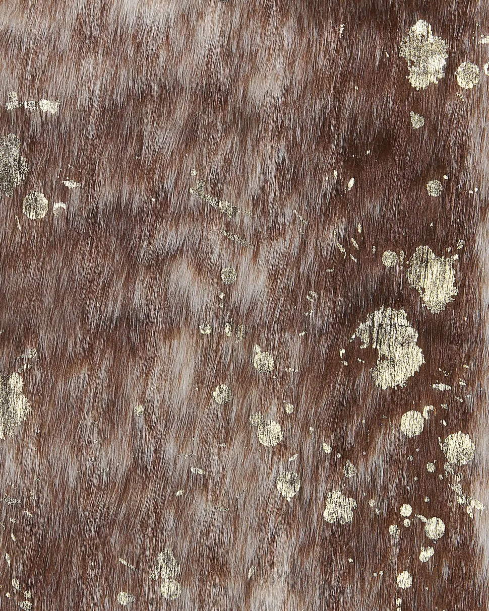 Kunstfell-Teppich Kuh Braun / Beige Mit Goldenen Sprenkeln 150 X 200 Cm Bogong