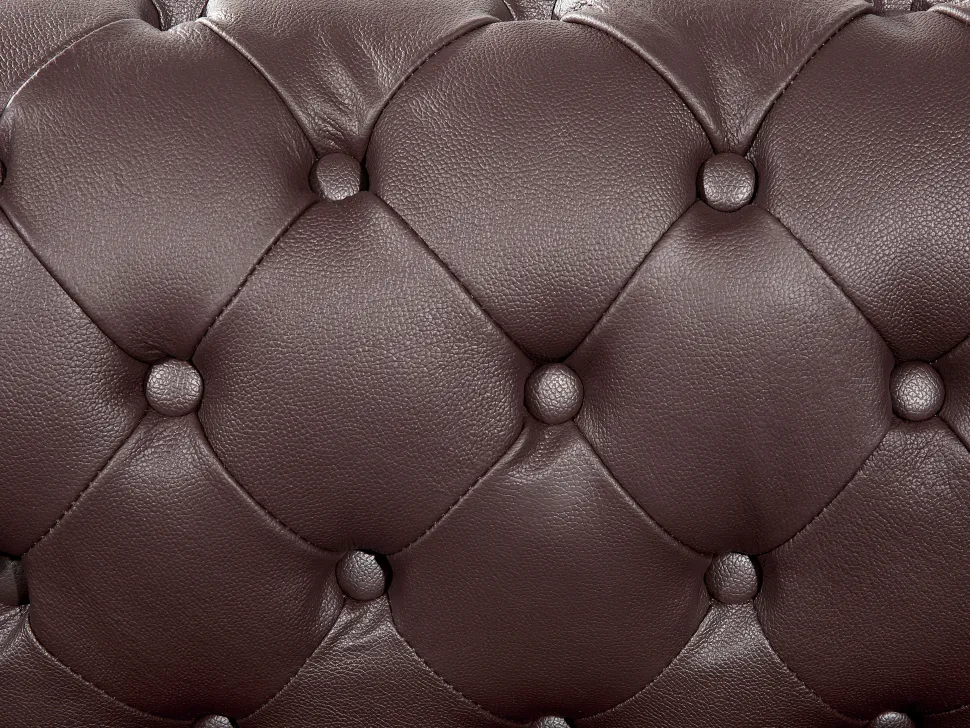 Leather Living Room Set Brown Chesterfield