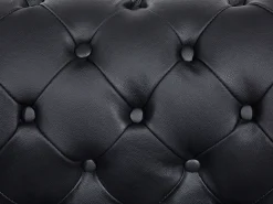 Leather Living Room Set Black Chesterfield