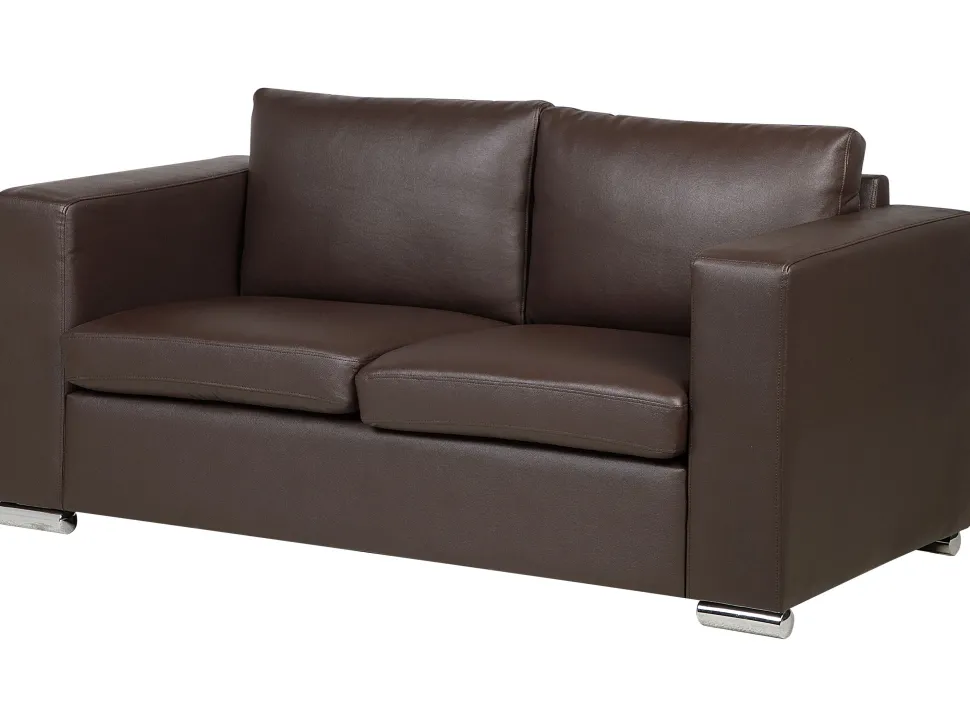 Leather Living Room Set Brown Helsinki