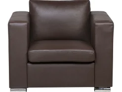 Leather Living Room Set Brown Helsinki