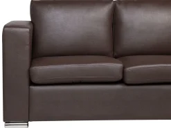 Leather Living Room Set Brown Helsinki