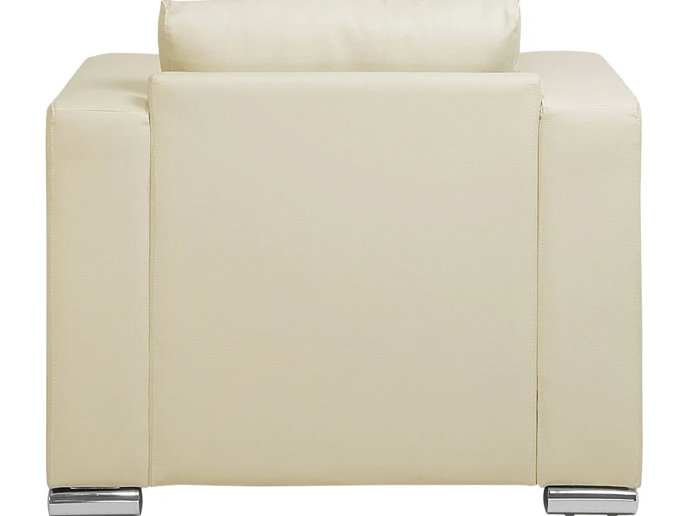Leather Living Room Set Cream Helsinki