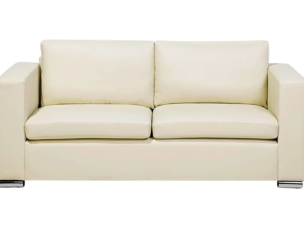 Leather Living Room Set Cream Helsinki