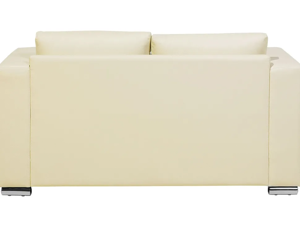 Leather Living Room Set Cream Helsinki