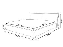 Lederbett Gold Lattenrost 180 X 200 Cm Paris
