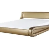 Lederbett Gold Lattenrost 180 X 200 Cm Avignon