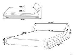 Lederbett Gold Lattenrost 180 X 200 Cm Avignon