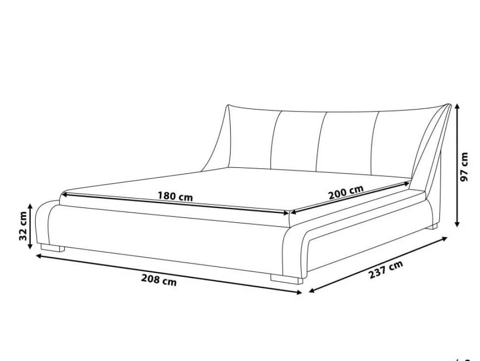 Lederbett Weis Lattenrost 180 X 200 Cm Mit Led-Beleuchtung Bunt Nantes