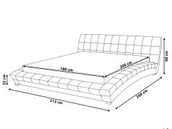 Lederbett Weis Lattenrost 180 X 200 Cm Lille