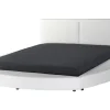 Lederbett Weis Lattenrost 180 X 200 Cm Laval