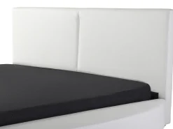 Lederbett Weis Lattenrost 180 X 200 Cm Laval