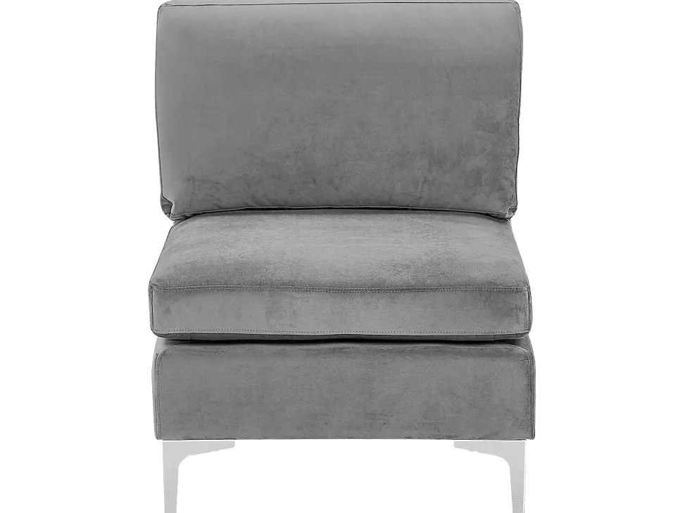 Left Hand 5 Seater Modular Velvet Corner Sofa Grey Evja