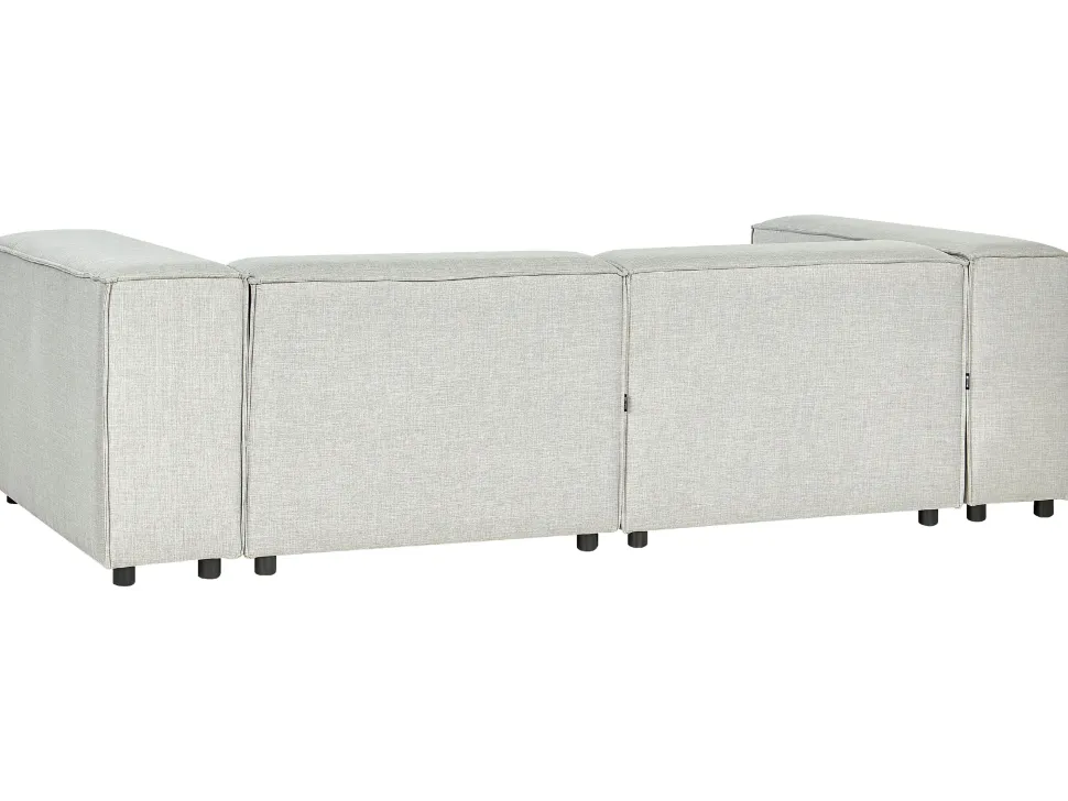 Left Hand 2 Seater Modular Linen Corner Sofa Grey Aprica