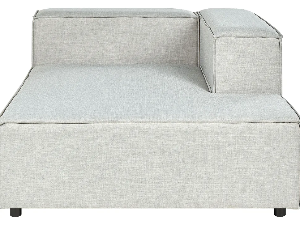 Left Hand 2 Seater Modular Linen Corner Sofa Grey Aprica