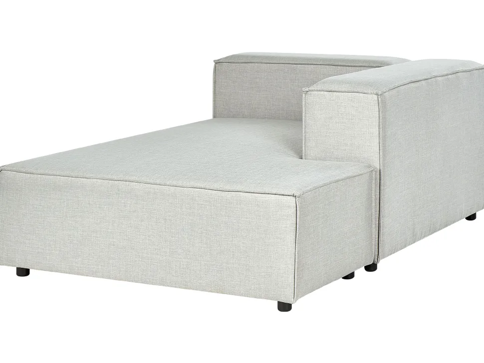 Left Hand 2 Seater Modular Linen Corner Sofa Grey Aprica