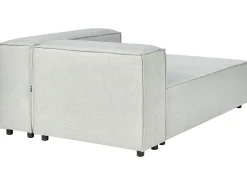 Left Hand 2 Seater Modular Linen Corner Sofa Grey Aprica