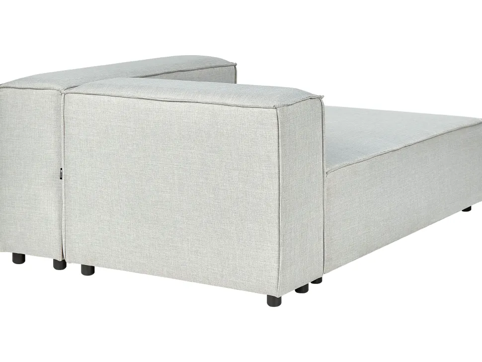 Left Hand 2 Seater Modular Linen Corner Sofa Grey Aprica