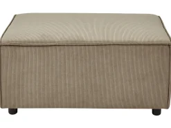 Left Hand 2 Seater Modular Jumbo Cord Corner Sofa With Ottoman Brown Aprica