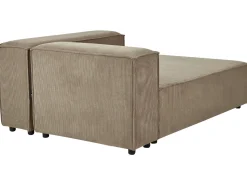 Left Hand 2 Seater Modular Jumbo Cord Corner Sofa With Ottoman Brown Aprica