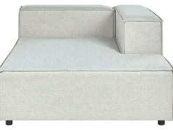 Left Hand 3 Seater Modular Linen Corner Sofa Grey Aprica