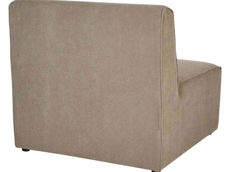 Left Hand 3 Seater Modular Jumbo Cord Corner Sofa With Ottoman Taupe Lemvig