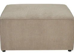 Left Hand 3 Seater Modular Jumbo Cord Corner Sofa With Ottoman Taupe Lemvig