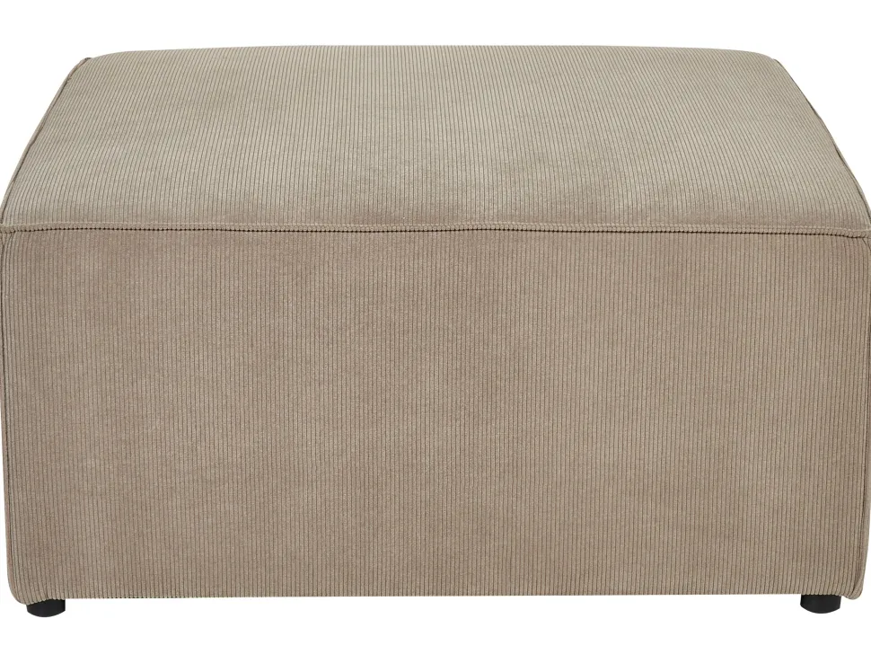 Left Hand 3 Seater Modular Jumbo Cord Corner Sofa With Ottoman Taupe Lemvig