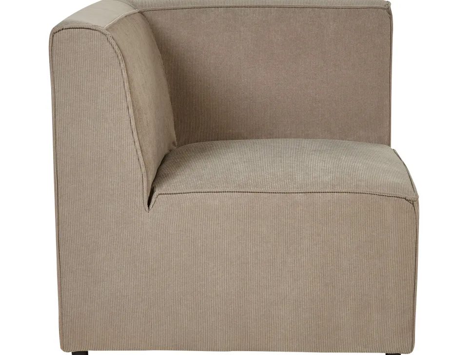 Left Hand 3 Seater Modular Jumbo Cord Corner Sofa With Ottoman Taupe Lemvig