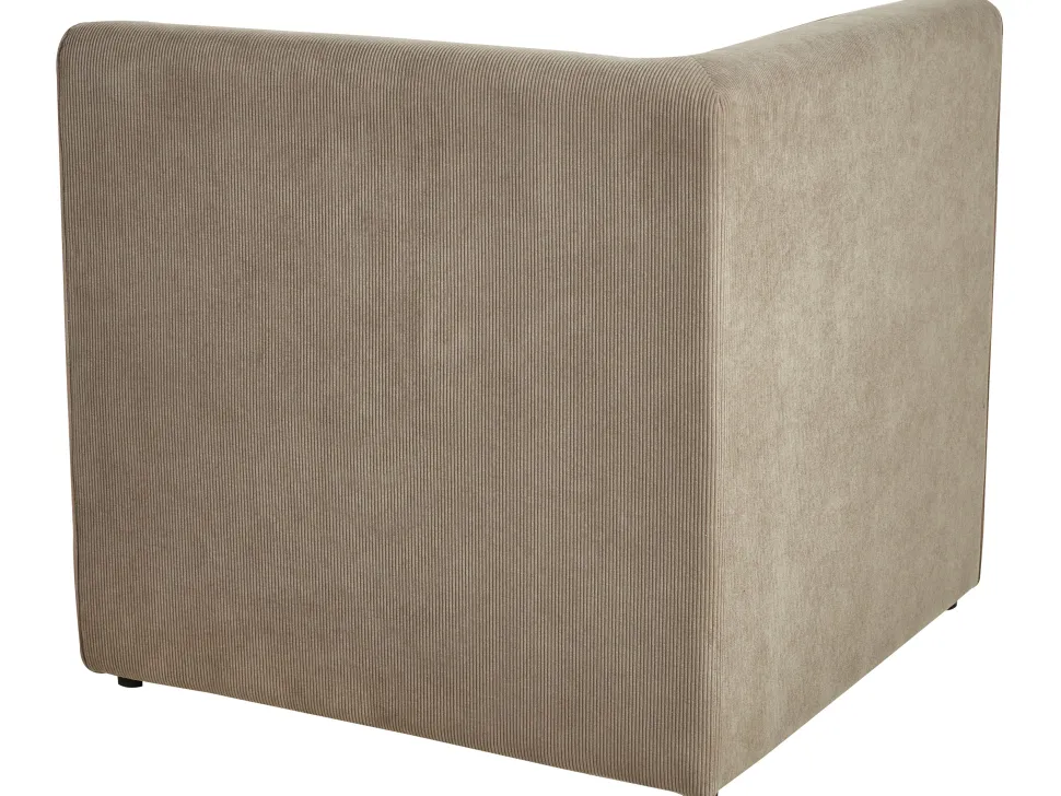 Left Hand 3 Seater Modular Jumbo Cord Corner Sofa With Ottoman Taupe Lemvig