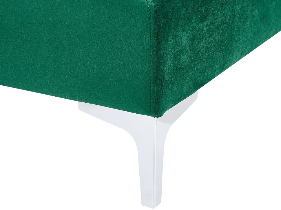 Left Hand 5 Seater Modular Velvet Corner Sofa Green Evja