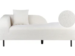 Left Hand Boucle Chaise Lounge White Le Crau