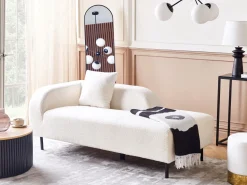 Left Hand Boucle Chaise Lounge White Le Crau
